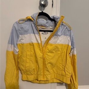 Hollister Colorblock Yellow and White Windbreaker